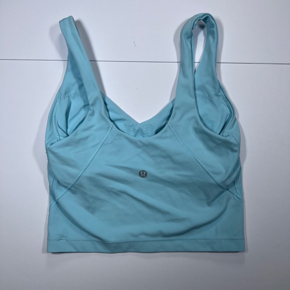 Lululemon Womens Align Tank Top Size 2 Light Blue Nulu Cropped Yoga Bra 0580